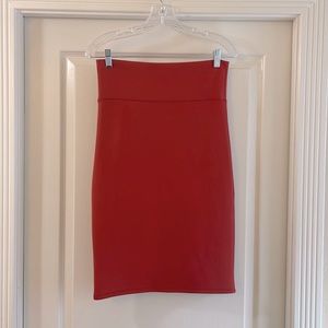 Brick Red MIDI skirt